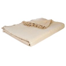 DekorStyle Prehoz na posteľ so strapcami Ollina 230x250 béžová