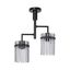Luster na tyči 2xE27/60W/230V čierna/dymová