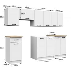 Kuchynský set OLIVIA 2,4M - biela/beton