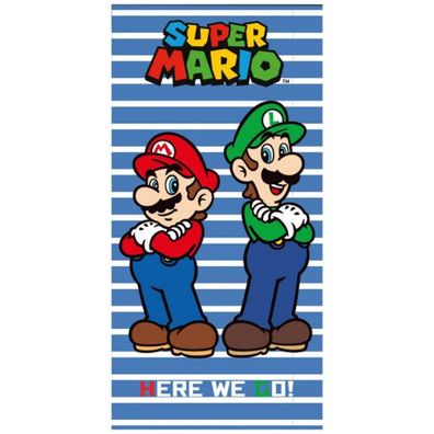 Plážová osuška Super Mario & Luigi - motív Here We Go! - 100% bavlna - 70 x 140 cm