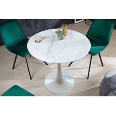 Bistro stolík Lyon 80cm mramor biely