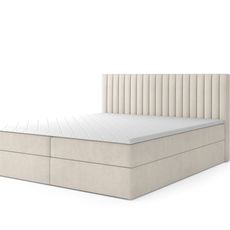 Čalúnená boxspring posteľ Lamella - krémová Rozmer: 180x200