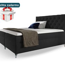 Wilsondo Čalúnená boxspring manželská posteľ Guliette s matracom - čierna Rozmer: 160x200