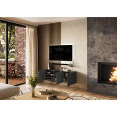 Antracitový TV stolík 138x45 cm Piana – Germania