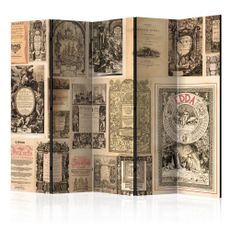 Paraván Vintage Books Dekorhome 225x172 cm (5-dielny)