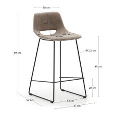 Svetlohnedá barová stolička (výška sedadla 65 cm) Zahara – Kave Home
