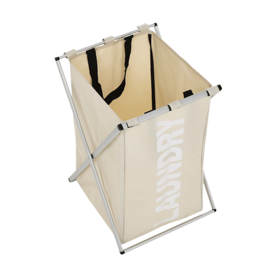 Látkový kôš na bielizeň, sivobéžová, LAUNDRY TYP 1