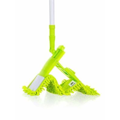 BRILANZ Mop plochý ženilkový s teleskopickou tyčou 120 cm, svetlo zelený