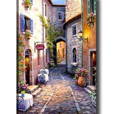 Wallity Obraz na plátne Seaside town aisle 50x70 cm