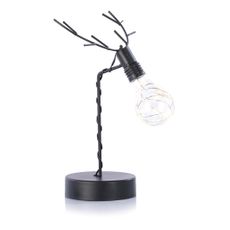 DecoKing Vánoční stolní LED lampa na baterie REINDEER INDUSTRIAL černá
