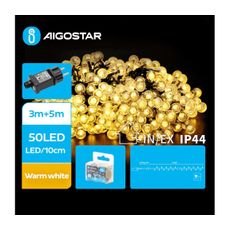 Aigostar - LED Vonkajšia vianočná reťaz 50xLED/8 funkcií 8m IP44 teplá biela