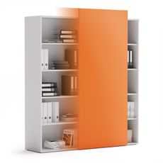 Skriňa vysoká otvorená BLOCK White, oranžová