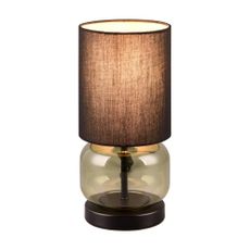 Zeleno-čierna stolová lampa s textilným tienidlom (výška 28,5 cm) Elio – Trio