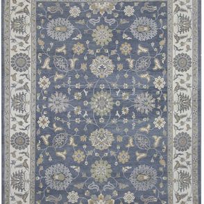 Diamond Carpets koberce Ručne viazaný kusový koberec Diamond DC-Zigler Jeans blue / ivory - 305x425 cm