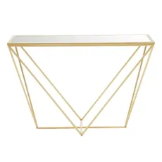 Konzolový stolík so sklenenou doskou v zlatej farbe 40x120 cm Farran – Premier Housewares