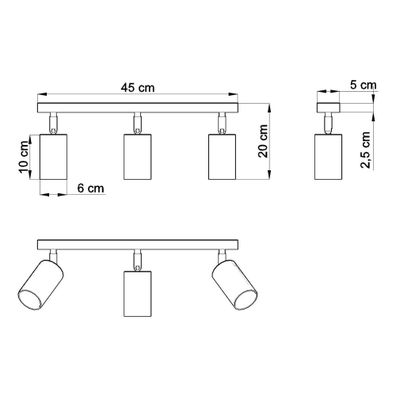Drevené stropné svietidlo Nice Lamps Ludwik, dĺžka 45 cm