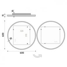 NIMCO ZP 26000R - LED Kúpeľňové podsvietené zrkadlo 6500K pr. 60 cm IP44