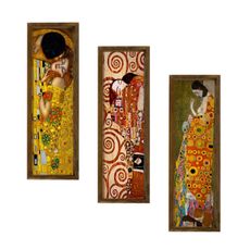 Wallity Súprava obrazov Lavuge 3 ks 19x70 cm zlato-žltá