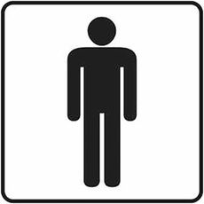 Nálepka informačná transparentná – WC muži