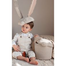 Krémový látkový detský kôš na hračky ø 25x30 cm Rita the Rabbit – Lorena Canals