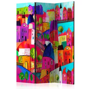 Paraván Rainbow-hued town Dekorhome 135x172 cm (3-dielny)