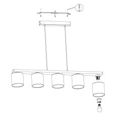 Eglo 901291 - Luster na lanku CASTRALVO 5xE27/28W/230V