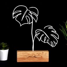 Hanah Home Kovová dekorácia Leaves 30 cm biela