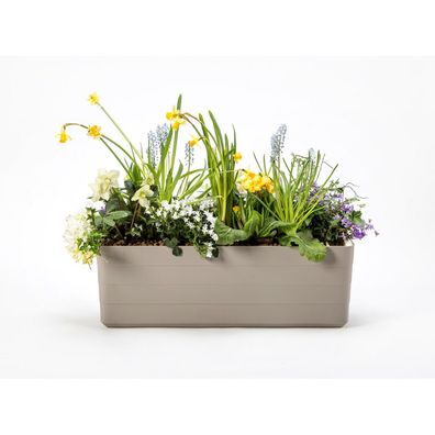 Plastia Samozavlažovací truhlík Berberis 80, sivá + sl. kosť, 80 cm