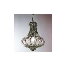 SIRU - Luster na reťazi DOGE 1xE27/60W/230V pr. 30 cm číra/čierna benátske sklo