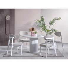 Aqua - White jedálenský stôl a stoličky 100cm s akrylovou povrchovou úpravou