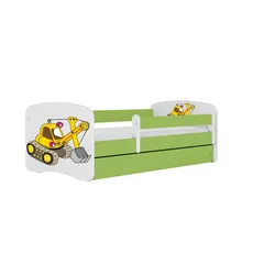 Kocot kids Detská posteľ Babydreams bagr zelená, varianta 70x140, bez šuplíků, bez matrace
