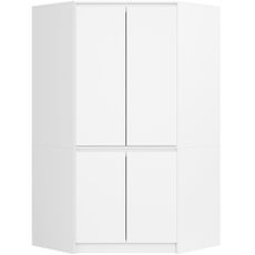 Ak furniture Rohová šatní skříň CLP 100 cm 4D bílá