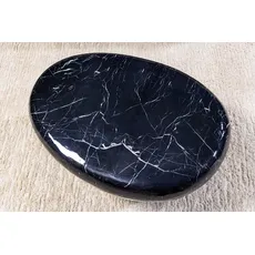 Konferenčný stolík STONE 75 cm mramorový vzhľad čierny