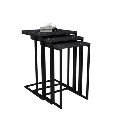 Odkladací stolík Black Mermer, 3 ks