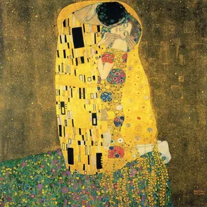 Reprodukcia obrazu Gustav Klimt The Kiss, 90 × 90 cm