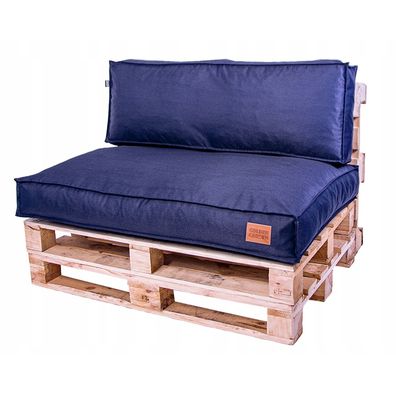 Golden Garden Paletové sedenie GG72 - podsedák a vankúš 120cm x 80cm x 15cm penový granulát tmavo modrá 1