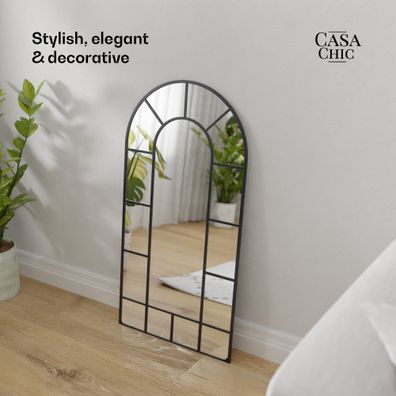 Casa Chic Archway, francúzske nástenné zrkadlo, hliníkový rám, 46 x 86 cm