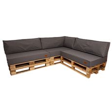 Golden Garden Paletové sedenie GG05 - Podsedáky a Vankúše 3ks × 120/80/15 + 3ks x 120cm/40cm/15cm + 1ks 60/40/15 - tmavá melanž