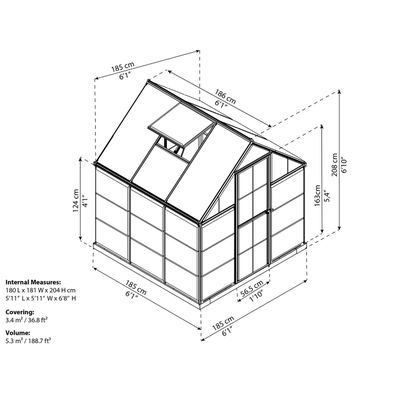 Polykarbonátový skleník Palram hybrid 6x6