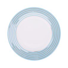 KONDELA Donatella Baby Blue porcelánová jedálenská súprava (20 ks) modrá / biela / zlatá