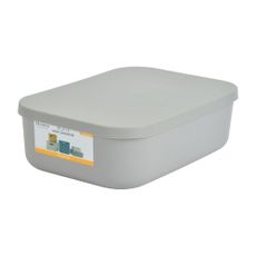 Sivý plastový úložný box s vekom 24x18x8 cm – Homéa