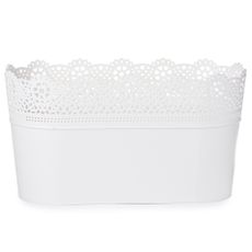 Prosperplast Plastový kvetináč Lace, biela