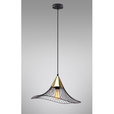 Luster na lanku ALURA 1xE27/60W/230V pr. 50 cm čierna