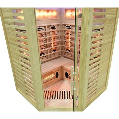 Infrasauna pre 3 osoby so soľným kameňom + turmalíny 150x150x190cm