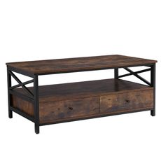 Konferenční stolek Houseland Rustic hnedý/čierny