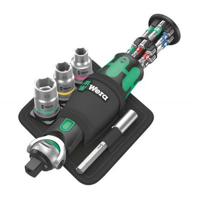 Wera 004281 Kompaktná račňa 8009 Zyklop Pocket Set 2 s bitmi a nástrčkami (sada 18 dielov)