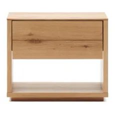 Nočný stolík v dekore duba v prírodnej farbe Alguema – Kave Home