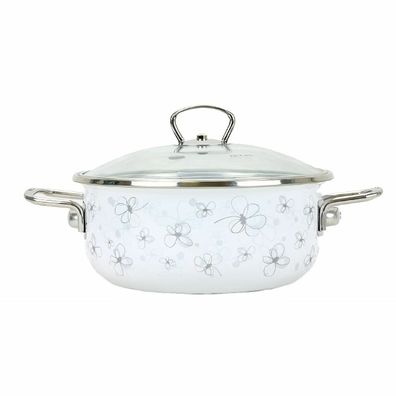 Belis Smaltovaná rajnica s pokrievkou Premium, biela, 16 cm, 1,25 l, 1,25 l