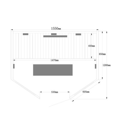 Infračervená kabína REDSUN DELUXE XL - 155 x 120 cm pre 3 osoby