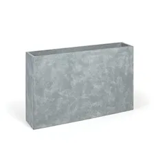 Kvetináč obdĺžny XXL, 120 x 25 x 80 cm, cement, sivá